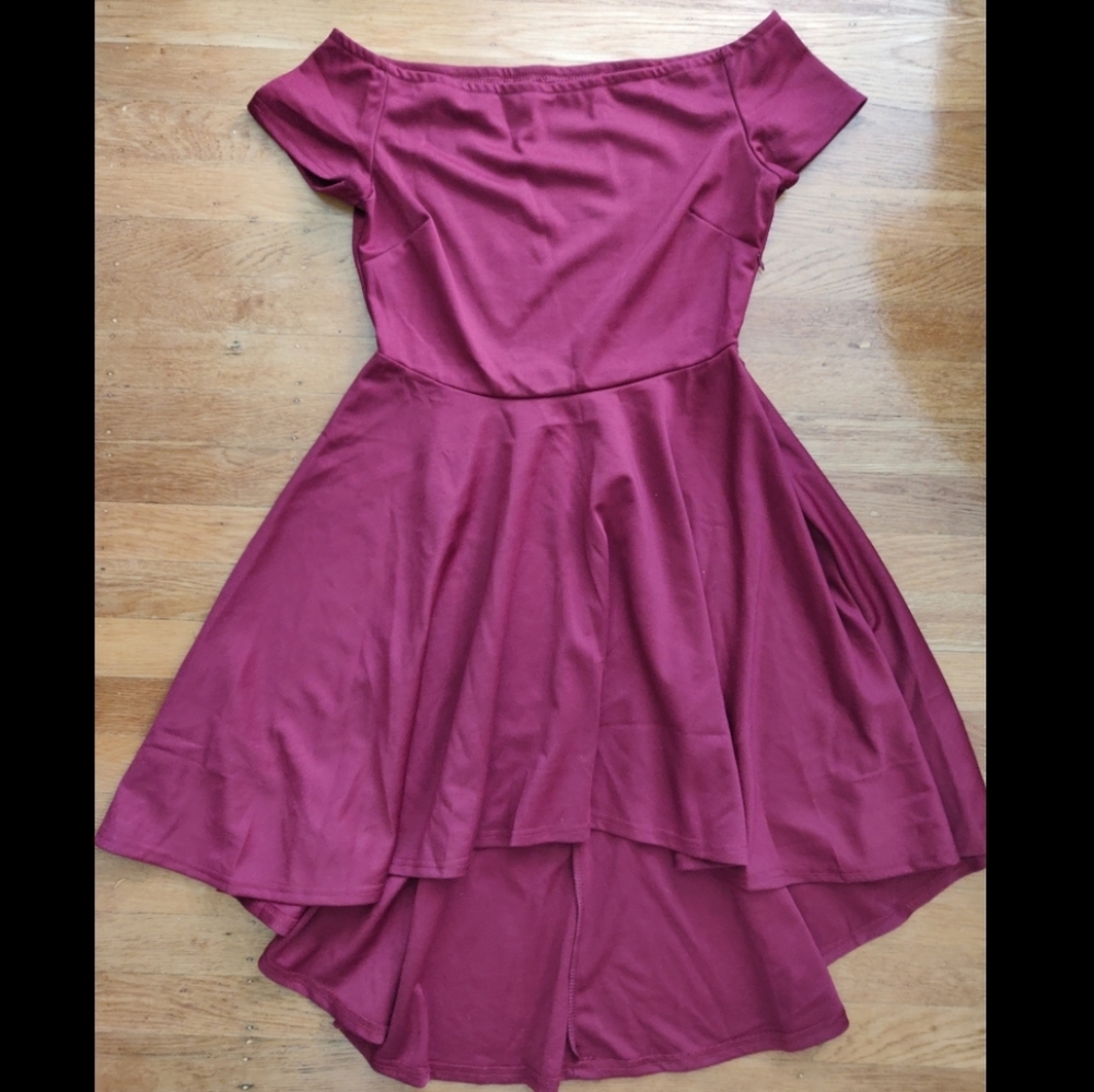 Maroon High-Low Dress